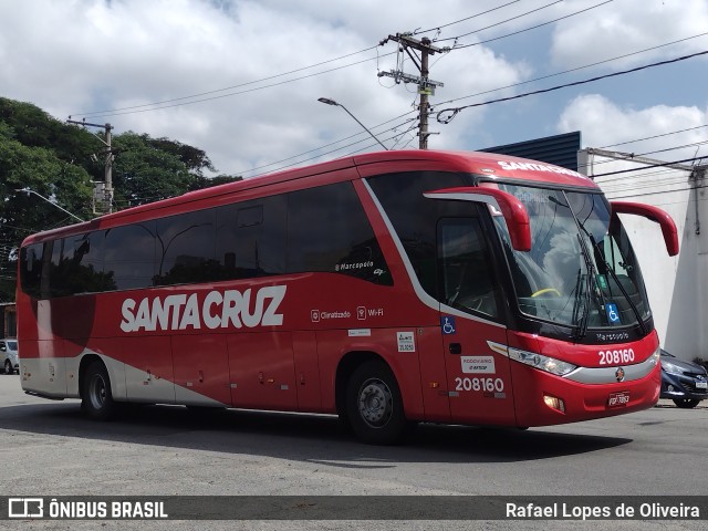 Viação Santa Cruz 208160 na cidade de São Paulo, São Paulo, Brasil, por Rafael Lopes de Oliveira. ID da foto: 10683678.