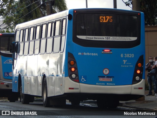 Viação Paratodos > São Jorge > Metropolitana São Paulo > Mobibrasil 6 3820 na cidade de São Paulo, São Paulo, Brasil, por Nicolas Matheusz. Número da foto: #10683327.