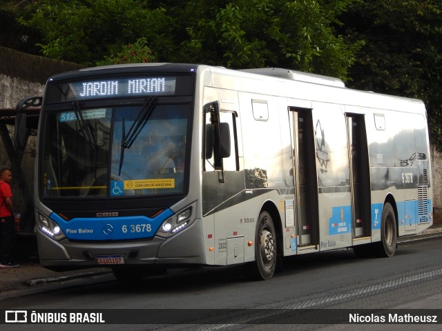Viação Paratodos > São Jorge > Metropolitana São Paulo > Mobibrasil 6 3678 na cidade de São Paulo, São Paulo, Brasil, por Nicolas Matheusz. Número da foto: #10687057.