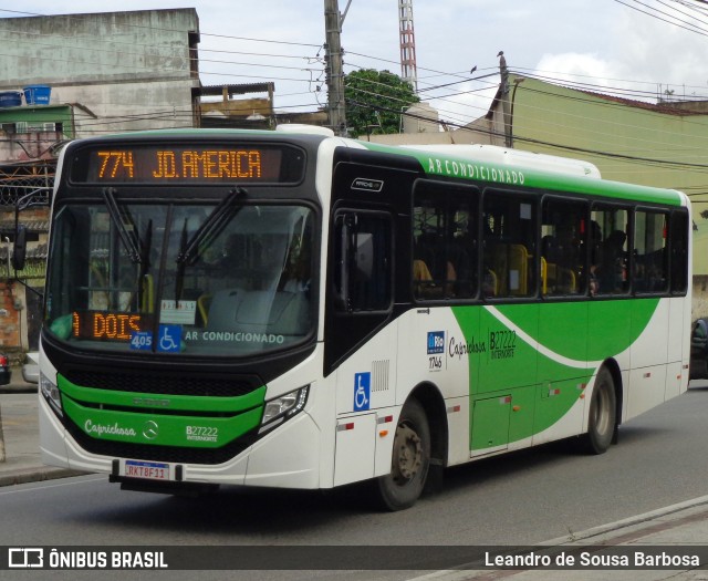 Caprichosa Auto Ônibus B27222 na cidade de Rio de Janeiro, Rio de Janeiro, Brasil, por Leandro de Sousa Barbosa. ID da foto: 10690781.