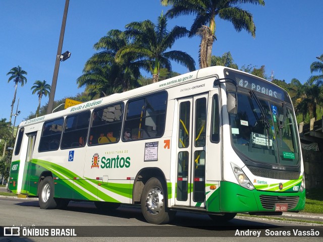 Viação Piracicabana Santos 4907 na cidade de Santos, São Paulo, Brasil, por Andrey  Soares Vassão. ID da foto: 10688114.