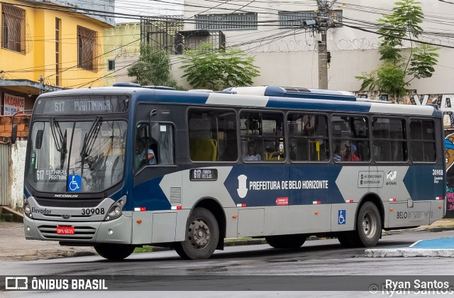 Milênio Transportes 30908 na cidade de Belo Horizonte, Minas Gerais, Brasil, por Ryan Santos. ID da foto: 10688289.