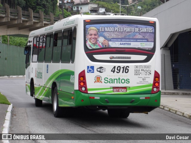 Viação Piracicabana Santos 4916 na cidade de Santos, São Paulo, Brasil, por Davi Cesar. Número da foto: #10689690.