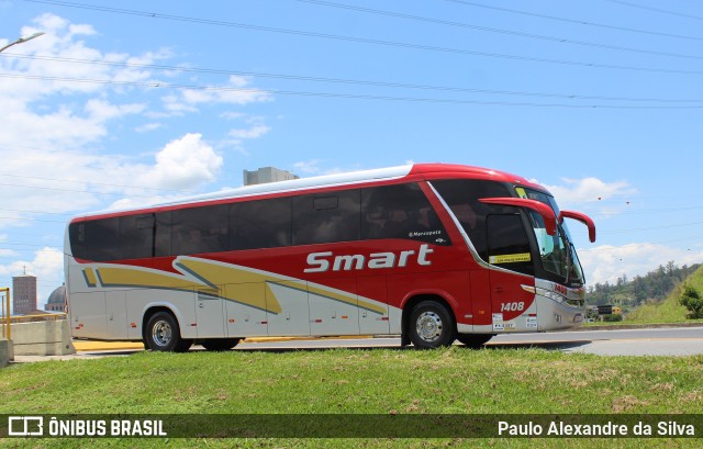 Viação Smart Transporte e Turismo 1408 na cidade de Aparecida, São Paulo, Brasil, por Paulo Alexandre da Silva. ID da foto: 10692944.