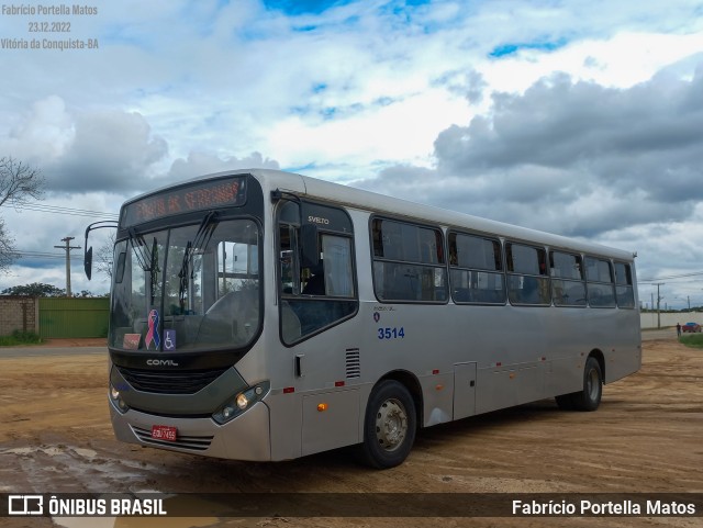 Viação Rosa Vitória da Conquista 3514 na cidade de Vitória da Conquista, Bahia, Brasil, por Fabrício Portella Matos. ID da foto: 10694218.