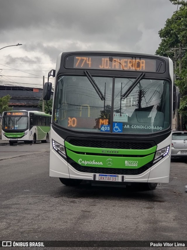 Caprichosa Auto Ônibus B27222 na cidade de Rio de Janeiro, Rio de Janeiro, Brasil, por Paulo Vitor Lima. Número da foto: #10692535.