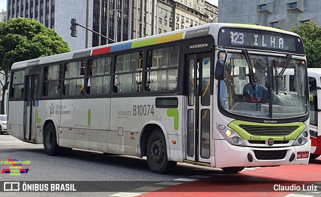 Transportes Paranapuan B10074 na cidade de Rio de Janeiro, Rio de Janeiro, Brasil, por Claudio Luiz. Número da foto: #10693579.