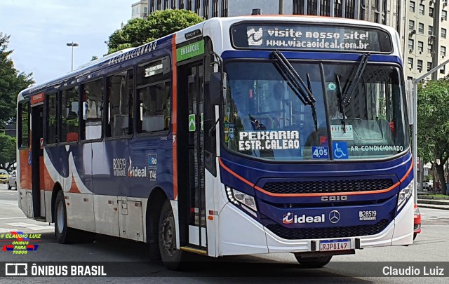 Viação Ideal B28519 na cidade de Rio de Janeiro, Rio de Janeiro, Brasil, por Claudio Luiz. Número da foto: #10693545.