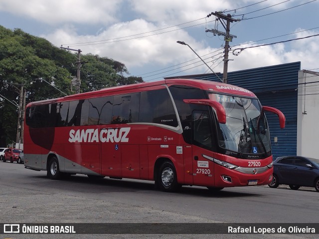 Viação Santa Cruz 27920 na cidade de São Paulo, São Paulo, Brasil, por Rafael Lopes de Oliveira. ID da foto: 10691363.