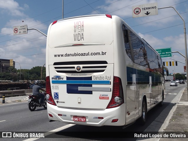 VIDA - Viação Danúbio Azul 18005 na cidade de São Paulo, São Paulo, Brasil, por Rafael Lopes de Oliveira. ID da foto: 10692911.