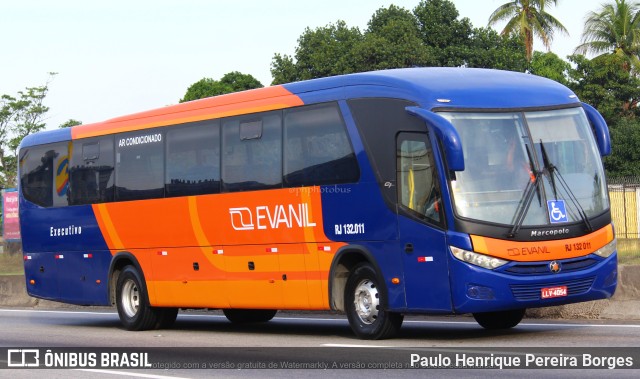 Evanil Transportes e Turismo RJ 132.011 na cidade de Nova Iguaçu, Rio de Janeiro, Brasil, por Paulo Henrique Pereira Borges. ID da foto: 10697662.