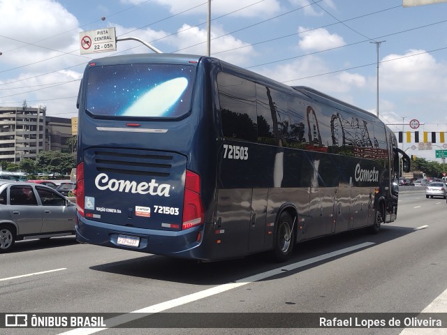 Viação Cometa 721503 na cidade de São Paulo, São Paulo, Brasil, por Rafael Lopes de Oliveira. ID da foto: 10695298.