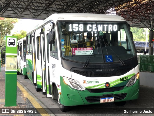 Viação Piracicabana Santos 5020 na cidade de Santos, São Paulo, Brasil, por Guilherme Justo. Número da foto: #10698896.