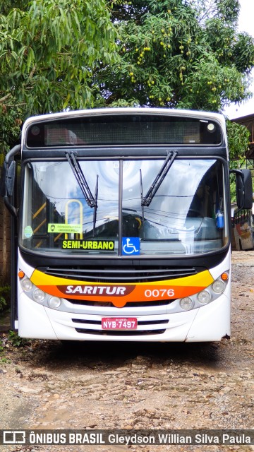 Saritur - Santa Rita Transporte Urbano e Rodoviário 0076 na cidade de Santa Maria de Itabira, Minas Gerais, Brasil, por Gleydson Willian Silva Paula. Número da foto: #10696902.