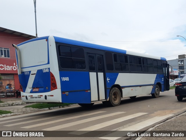 Transvida Transporte Coletivo 1840 na cidade de Ji-Paraná, Rondônia, Brasil, por Gian Lucas  Santana Zardo. ID da foto: 10696713.