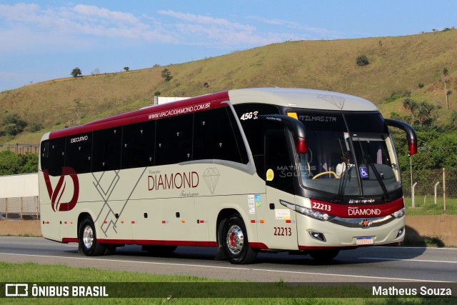 Viação Diamond Turismo 22213 na cidade de Aparecida, São Paulo, Brasil, por Matheus Souza. ID da foto: 10701960.