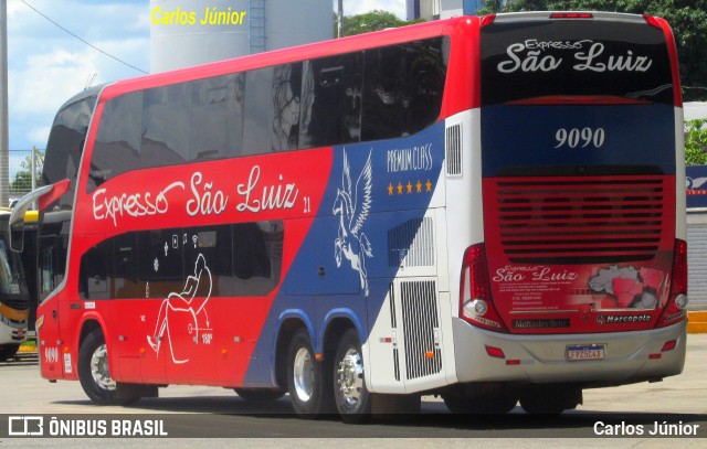 Expresso São Luiz 9090 na cidade de Goiânia, Goiás, Brasil, por Carlos Júnior. Número da foto: #10702395.