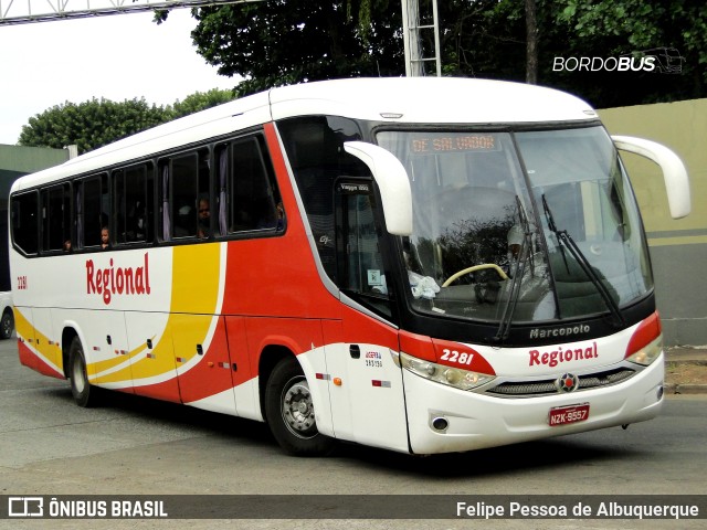 Viação Regional 2281 na cidade de Salvador, Bahia, Brasil, por Felipe Pessoa de Albuquerque. ID da foto: 10699863.
