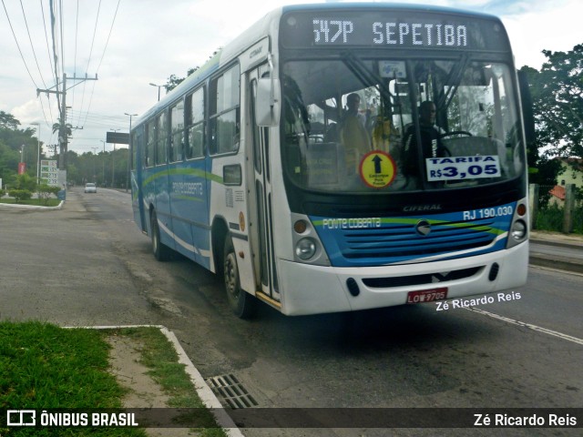 Viação Ponte Coberta RJ 190.030 na cidade de Rio de Janeiro, Rio de Janeiro, Brasil, por Zé Ricardo Reis. ID da foto: 10704861.