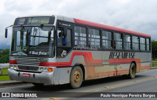 Viação Resendense RJ 192.002 na cidade de Resende, Rio de Janeiro, Brasil, por Paulo Henrique Pereira Borges. Número da foto: #10706475.