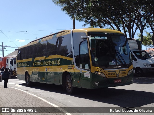 Viação Rápido Brasil 1006 na cidade de São Paulo, São Paulo, Brasil, por Rafael Lopes de Oliveira. Número da foto: #10704079.