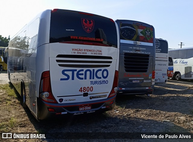 Viação Stenico 4800 na cidade de Aparecida, São Paulo, Brasil, por Vicente de Paulo Alves. ID da foto: 10705108.