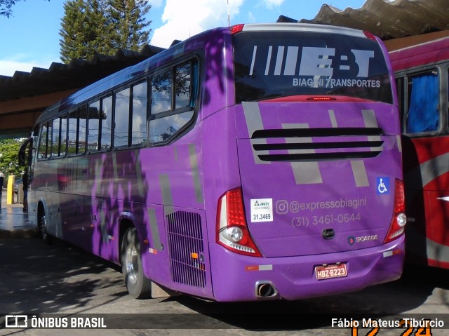 EBT - Expresso Biagini Transportes 8223 na cidade de Três Corações, Minas Gerais, Brasil, por Fábio Mateus Tibúrcio. Número da foto: #10706399.