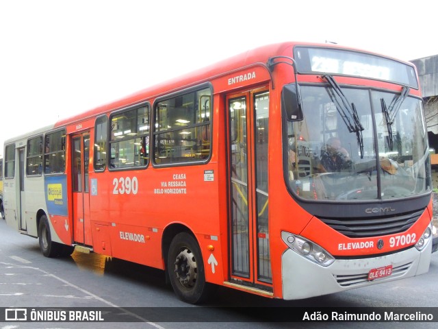 Viação Belo Monte Transportes Coletivos 97002 na cidade de Belo Horizonte, Minas Gerais, Brasil, por Adão Raimundo Marcelino. ID da foto: 10706549.