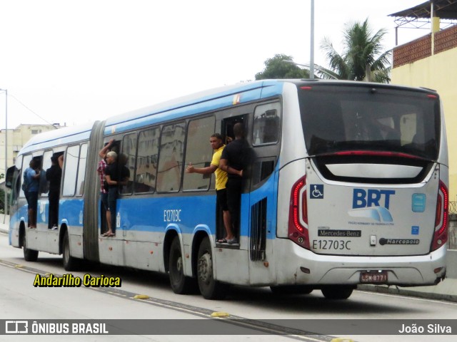 Mobi Rio E12703C na cidade de Rio de Janeiro, Rio de Janeiro, Brasil, por João Silva. Número da foto: #10709831.