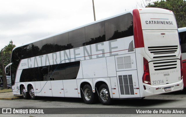 Auto Viação Catarinense 321316 na cidade de São Paulo, São Paulo, Brasil, por Vicente de Paulo Alves. ID da foto: 10707944.