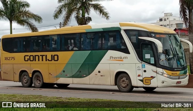 Empresa Gontijo de Transportes 18275 na cidade de Betim, Minas Gerais, Brasil, por Hariel BR-381. ID da foto: 10707614.