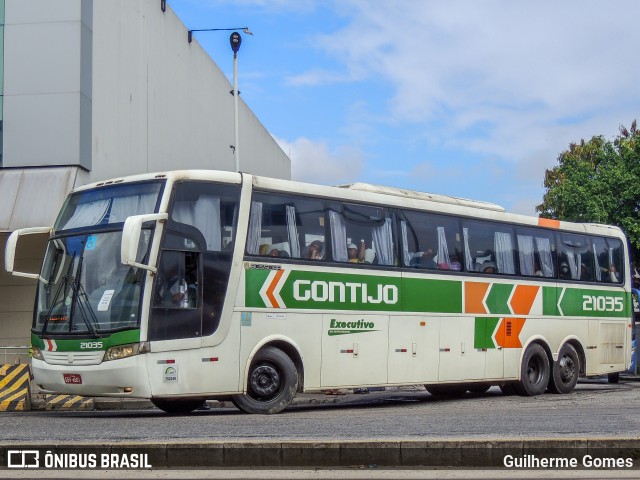 Empresa Gontijo de Transportes 21035 na cidade de Rio de Janeiro, Rio de Janeiro, Brasil, por Guilherme Gomes. ID da foto: 10708060.