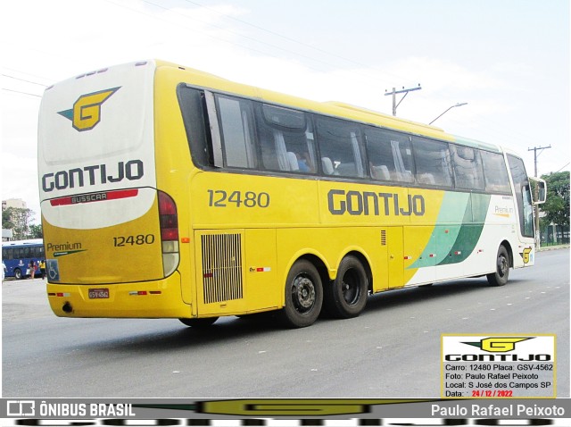 Empresa Gontijo de Transportes 12480 na cidade de São José dos Campos, São Paulo, Brasil, por Paulo Rafael Peixoto. ID da foto: 10713677.