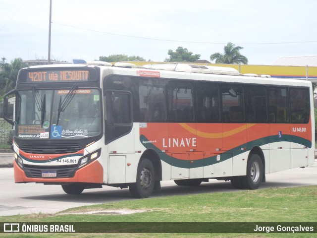 Linave Transportes RJ 146.001 na cidade de Rio de Janeiro, Rio de Janeiro, Brasil, por Jorge Gonçalves. Número da foto: #10714813.