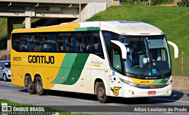 Empresa Gontijo de Transportes 18575 na cidade de Aparecida, São Paulo, Brasil, por Athos Lauriano do Prado. ID da foto: 10714029.