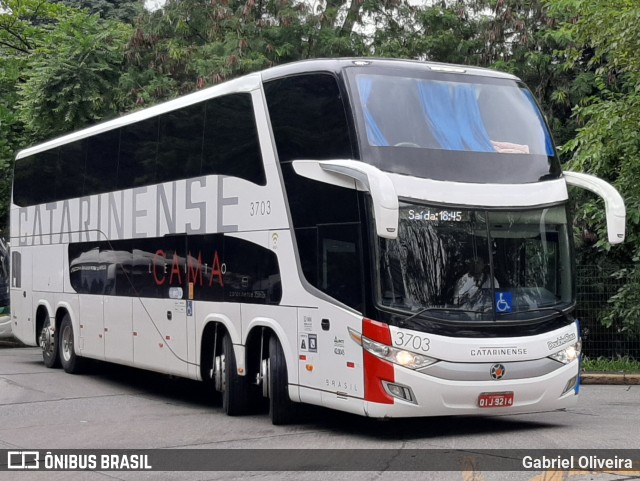 Auto Viação Catarinense 3703 na cidade de São Paulo, São Paulo, Brasil, por Gabriel Oliveira. ID da foto: 10716498.