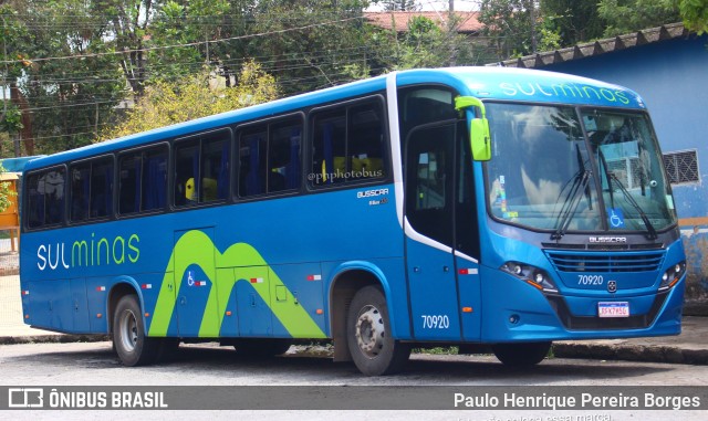 Viação Sul Minas 70920 na cidade de Pouso Alegre, Minas Gerais, Brasil, por Paulo Henrique Pereira Borges. Número da foto: #10717815.