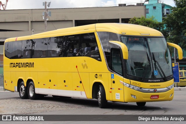 Viação Itapemirim 60643 na cidade de Rio de Janeiro, Rio de Janeiro, Brasil, por Diego Almeida Araujo. Número da foto: #10628334.