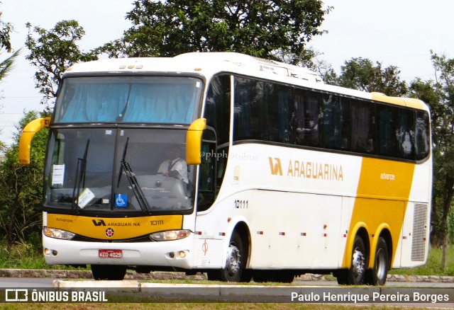 Viação Araguarina 10111 na cidade de Brasília, Distrito Federal, Brasil, por Paulo Henrique Pereira Borges. Número da foto: #10722171.