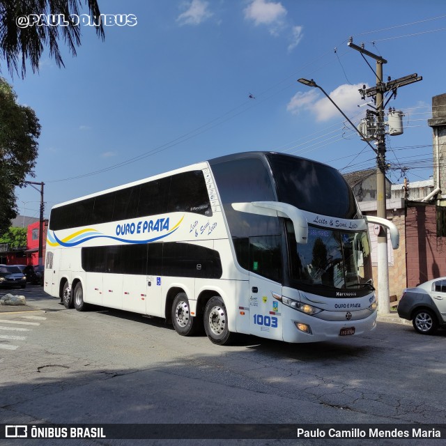 Viação Ouro e Prata 1003 na cidade de São Paulo, São Paulo, Brasil, por Paulo Camillo Mendes Maria. ID da foto: 10718910.