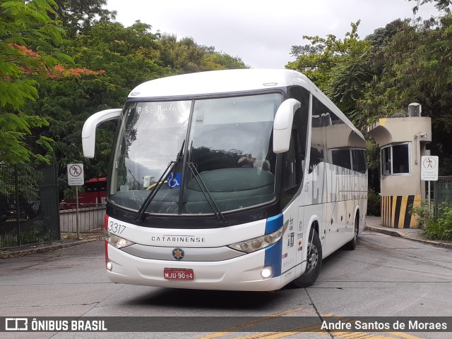 Auto Viação Catarinense 3317 na cidade de São Paulo, São Paulo, Brasil, por Andre Santos de Moraes. ID da foto: 10719840.