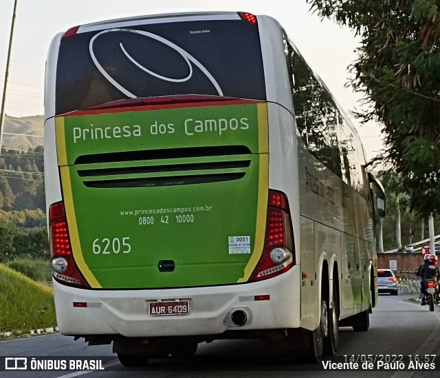 Expresso Princesa dos Campos 6205 na cidade de Aparecida, São Paulo, Brasil, por Vicente de Paulo Alves. ID da foto: 10718872.