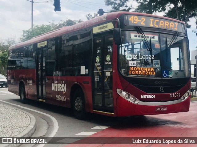 Auto Lotação Ingá 1.1.092 na cidade de Niterói, Rio de Janeiro, Brasil, por Luiz Eduardo Lopes da Silva. Número da foto: #10718862.