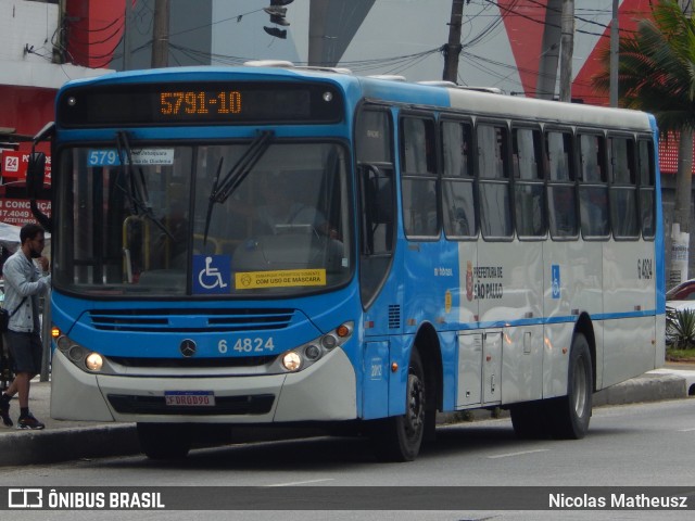 Viação Paratodos > São Jorge > Metropolitana São Paulo > Mobibrasil 6 4824 na cidade de São Paulo, São Paulo, Brasil, por Nicolas Matheusz. Número da foto: #10720178.
