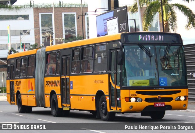 Viação Praiana 3007 na cidade de Balneário Camboriú, Santa Catarina, Brasil, por Paulo Henrique Pereira Borges. ID da foto: 10725554.