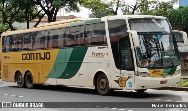 Empresa Gontijo de Transportes 21190 na cidade de Belo Horizonte, Minas Gerais, Brasil, por Hariel Bernades. ID da foto: 10725743.