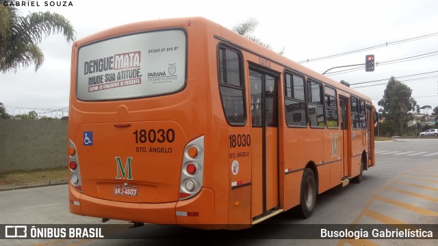 Viação Santo Ângelo 18030 na cidade de Colombo, Paraná, Brasil, por Busologia Gabrielística. ID da foto: 10724794.