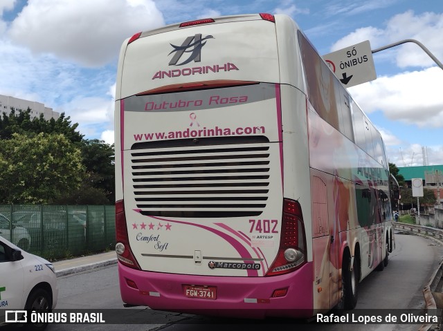 Empresa de Transportes Andorinha 7402 na cidade de São Paulo, São Paulo, Brasil, por Rafael Lopes de Oliveira. ID da foto: 10723201.