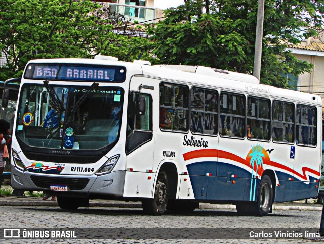 Auto Viação Salineira RJ 111.004 na cidade de Cabo Frio, Rio de Janeiro, Brasil, por Carlos Vinícios lima. Número da foto: #10632661.