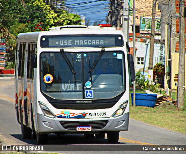 Auto Viação Salineira RJ 111.039 na cidade de Arraial do Cabo, Rio de Janeiro, Brasil, por Carlos Vinícios lima. Número da foto: #10632514.
